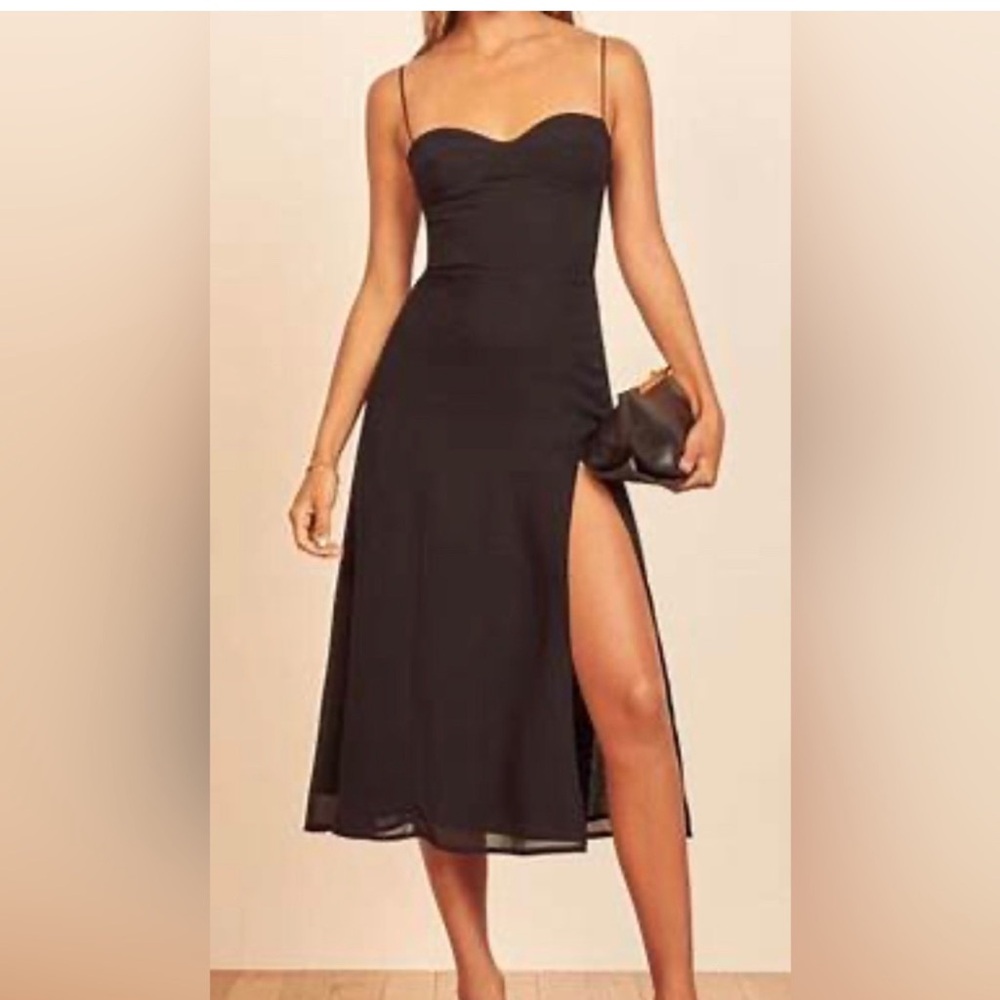 Reformation Juliette Black Dress 8